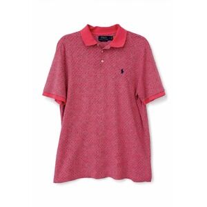Polo Ralph Lauren Men's Classic Fit Cotton Polo Shirt Large Pink Preppy‎ Pattern